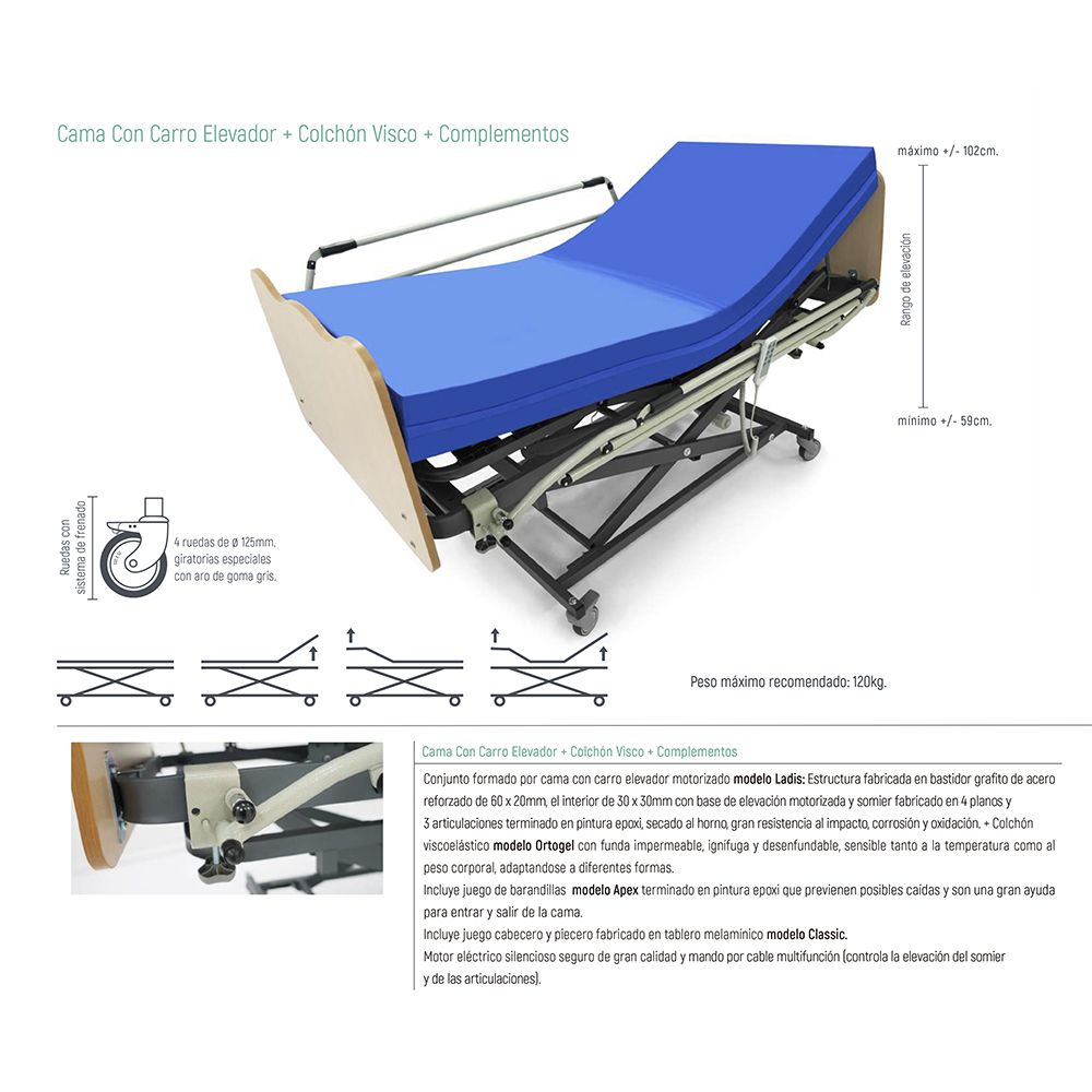Cama ortopédica con carro elevador HyboSolutions